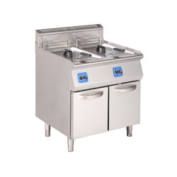 Friteuse gaz avec zone froide 2x13 L