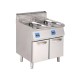 Gas fryer with cold zone 2x13 L