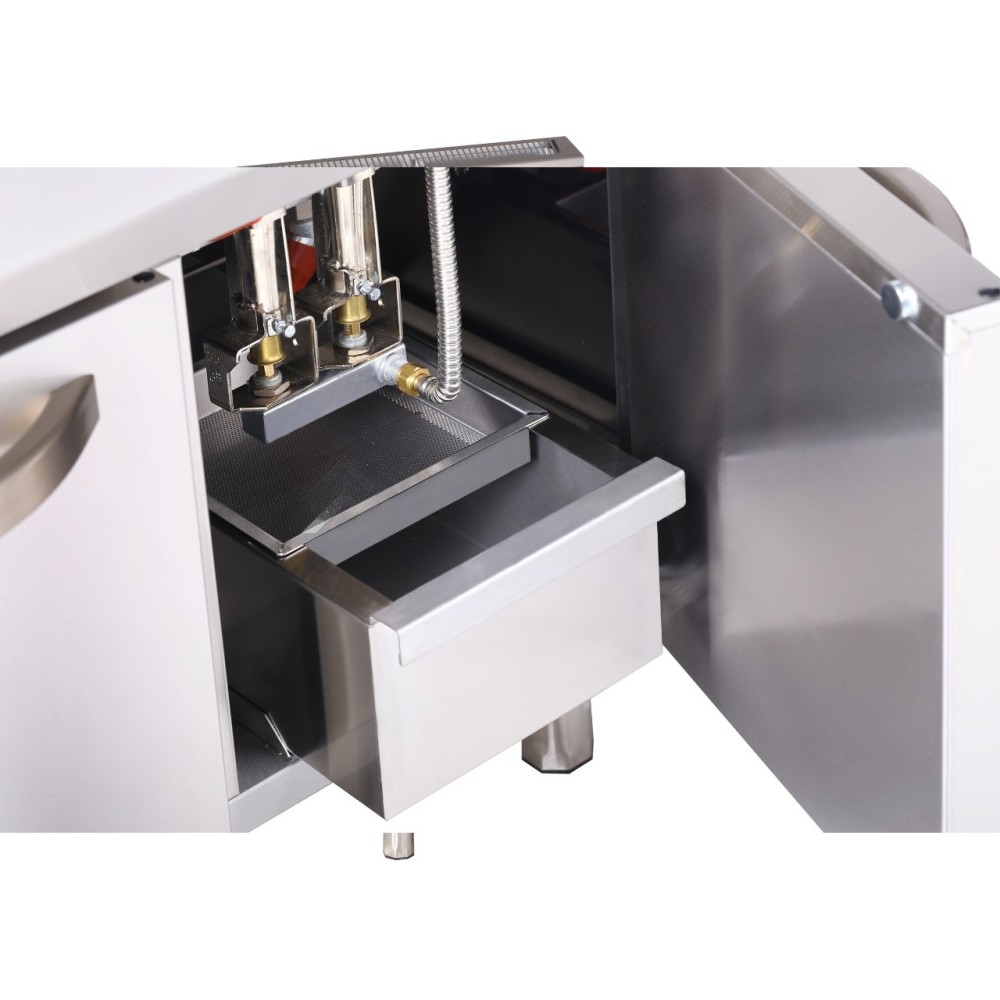 Gas fryer with cold zone 2x13 L