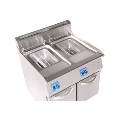 Friteuse gaz avec zone froide 2x13 L