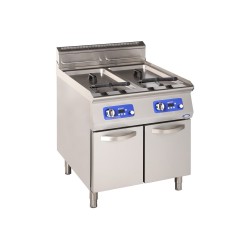 Friteuse gaz avec zone froide et commande électronique 2 x 22 L