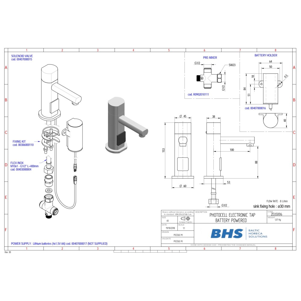 Robinet électronique S006