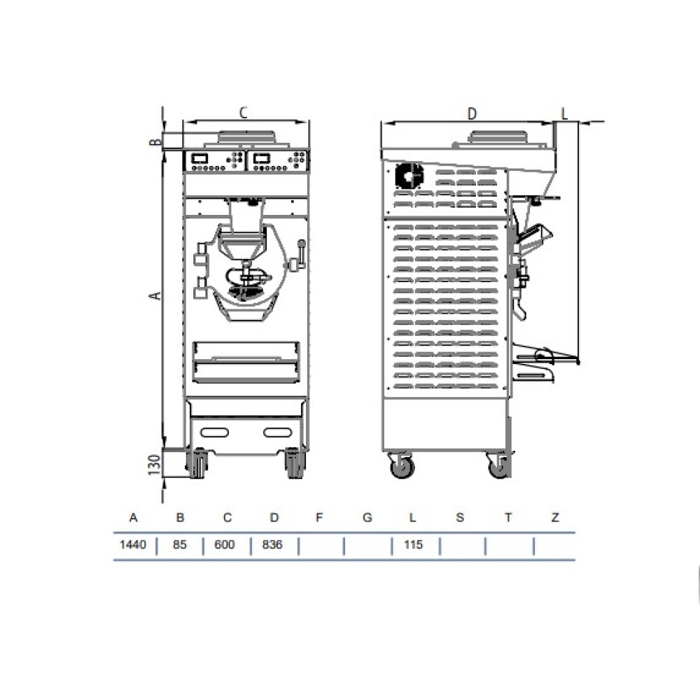 Combined digital batch freezer RHB15/60