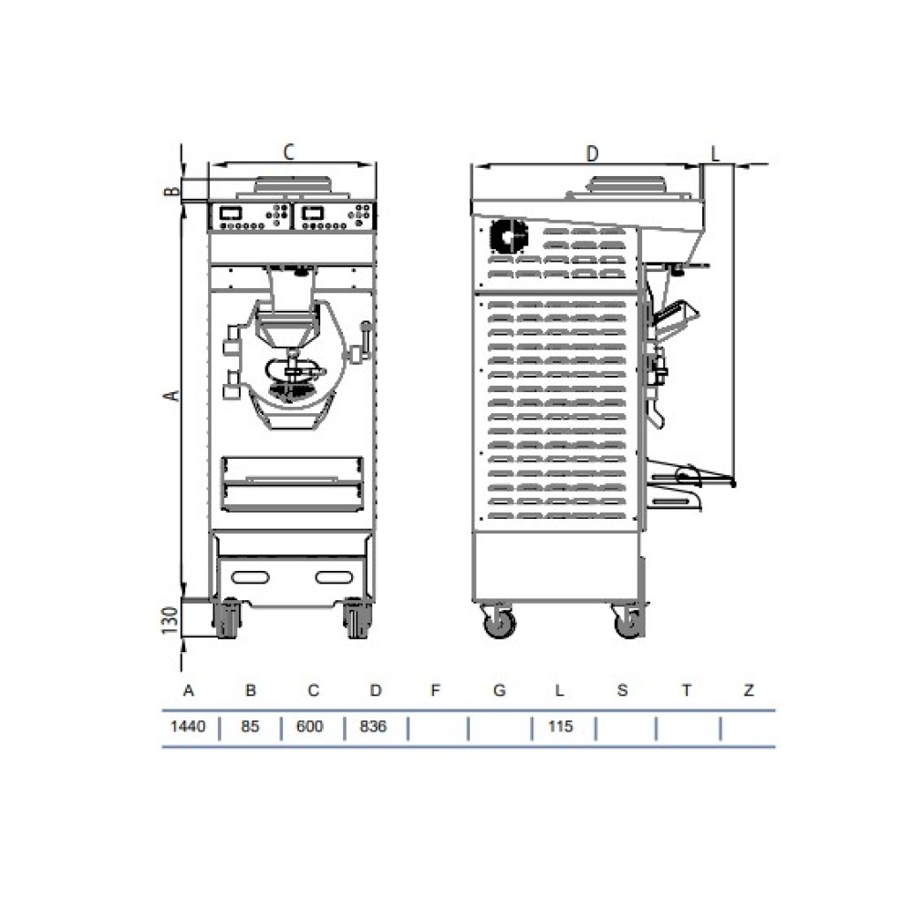 Combined digital batch freezer RHB15/80