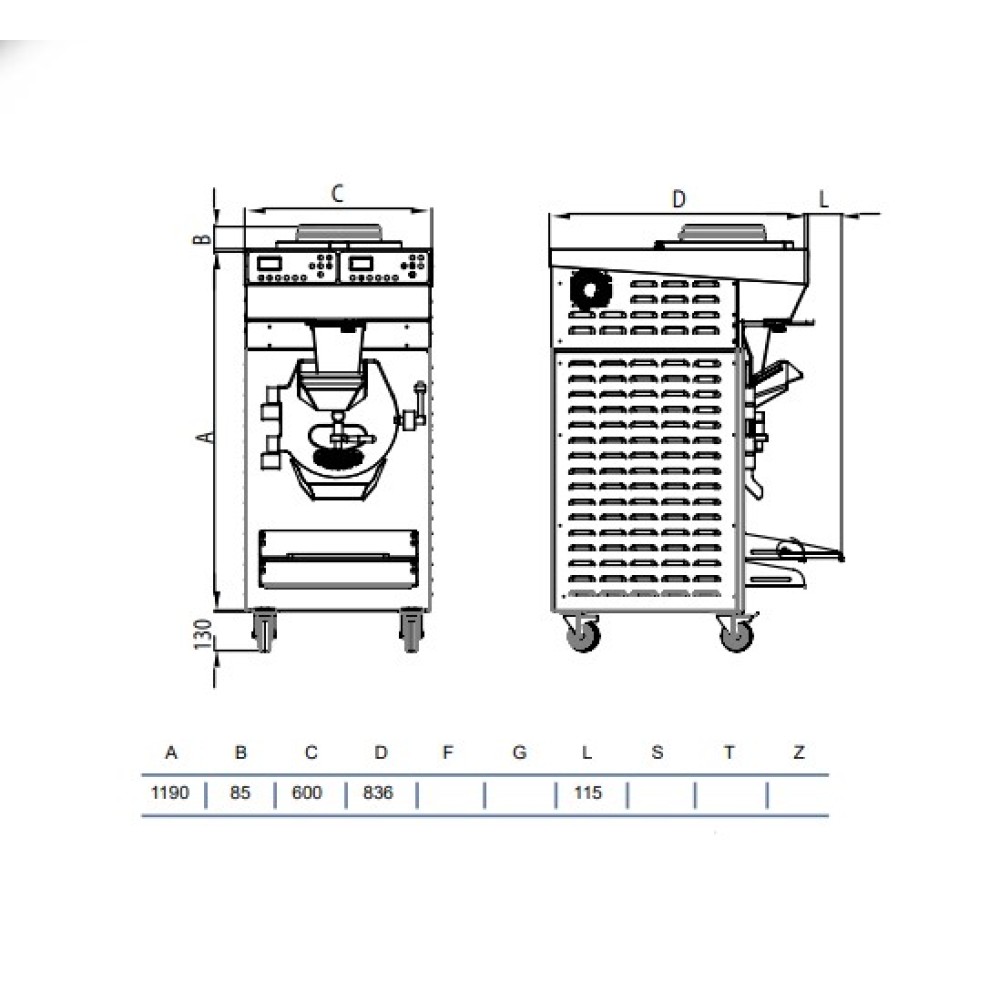 Combined digital batch freezer RHS15/100