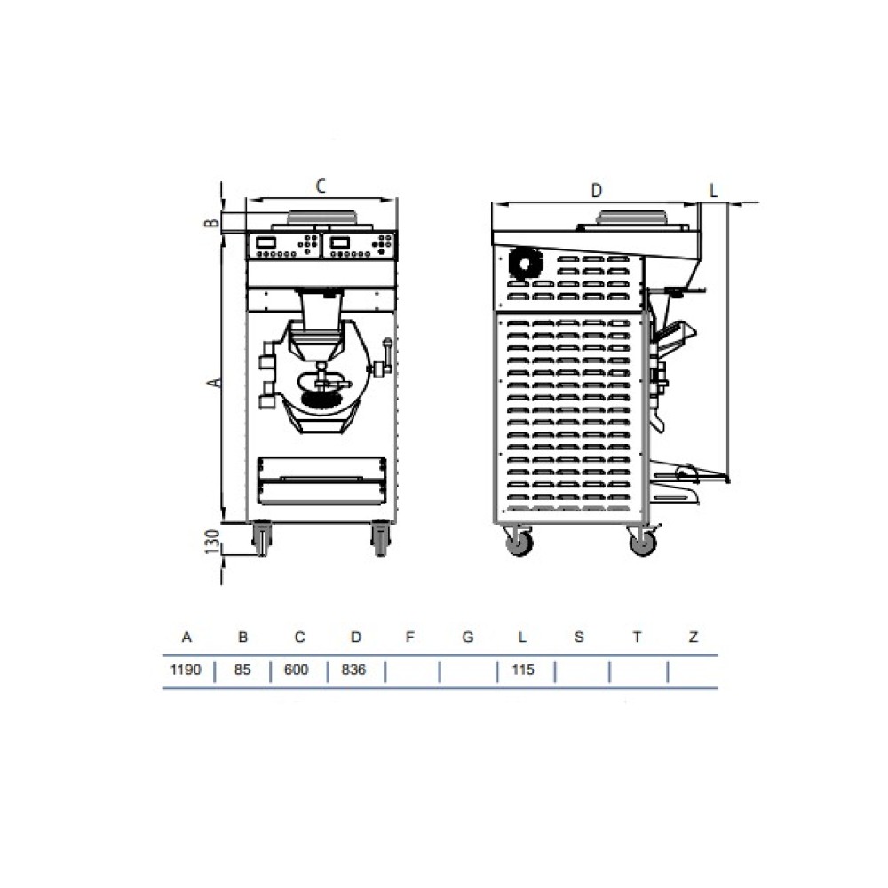 Combined digital batch freezer RHS15/60