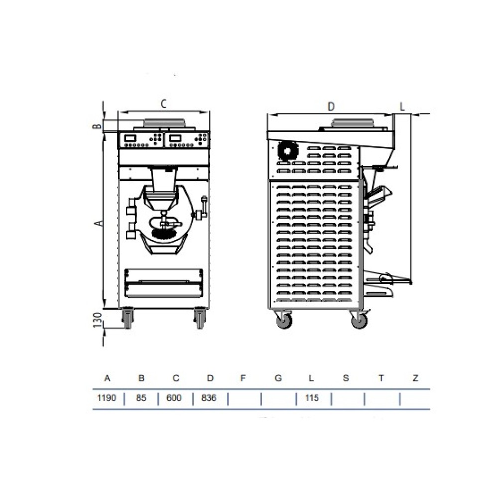 Combined digital batch freezer RHS15/80