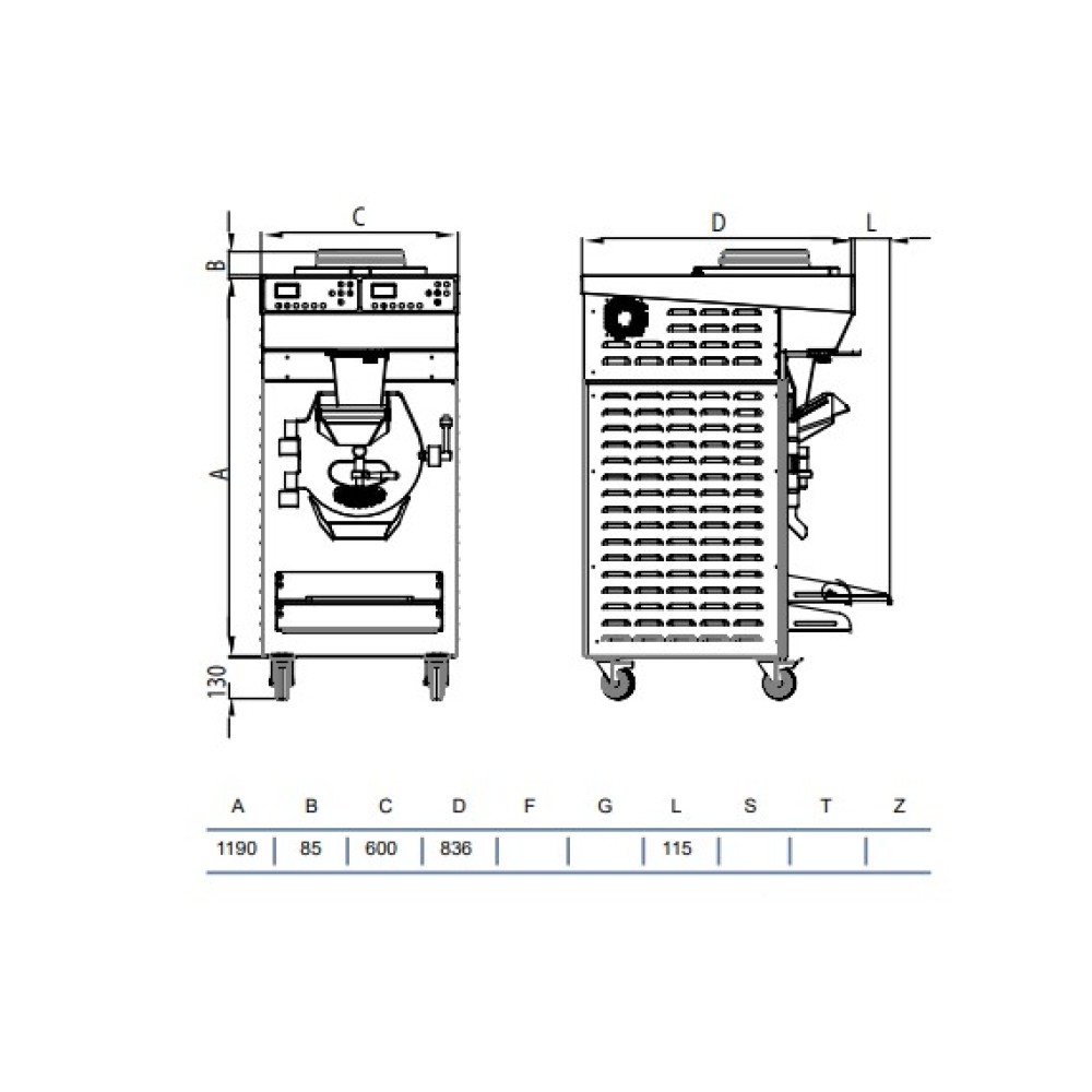 Combined digital batch freezer RHS15/40