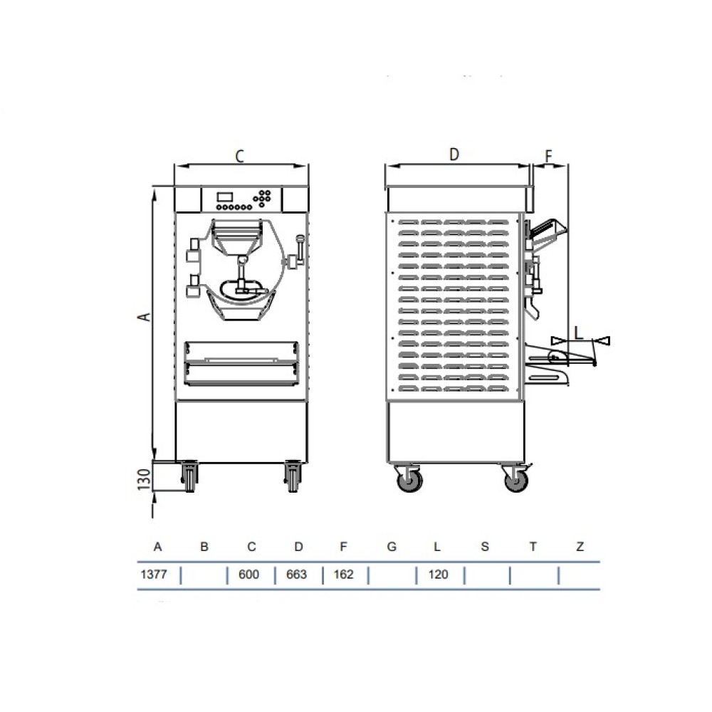 Electromechanical batch freezer HBE400