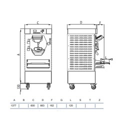 Electromechanical batch freezer HBE600