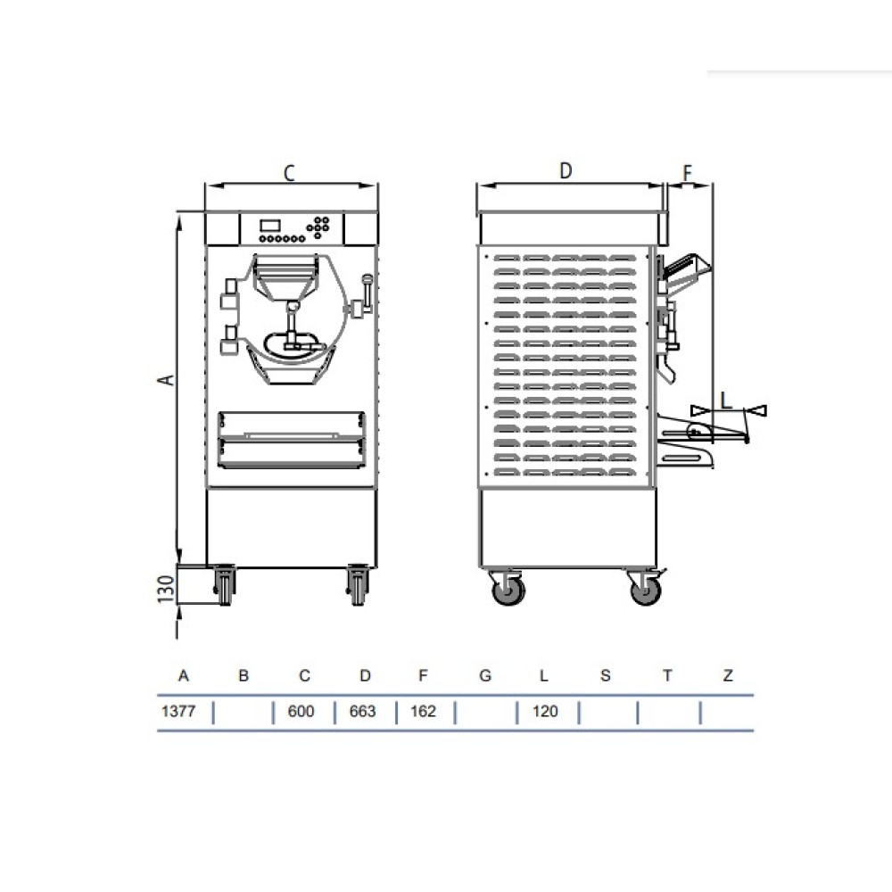 Electromechanical batch freezer HBE800