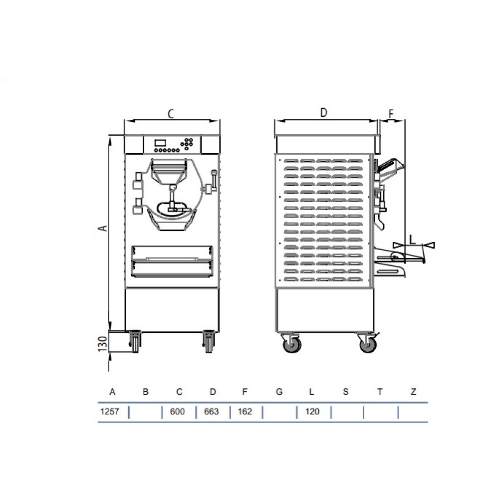 Electromechanical batch freezer HSE1000