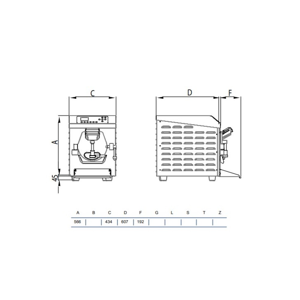 Electromechanical batch freezer HTE200