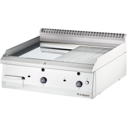 double Gas grill countertop chromed 13kW smooth/ribbed