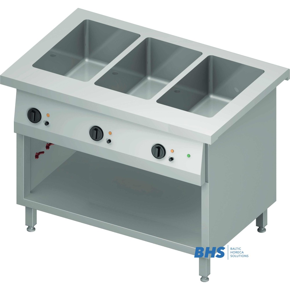 Cold chafing dish 3 GN1/1 with separator and a shelf