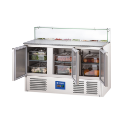 REFRIGERATED PIZZA COUNTER WITH DISPLAY CASE  402l