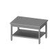 Low stainless steel central table with shelf 1500