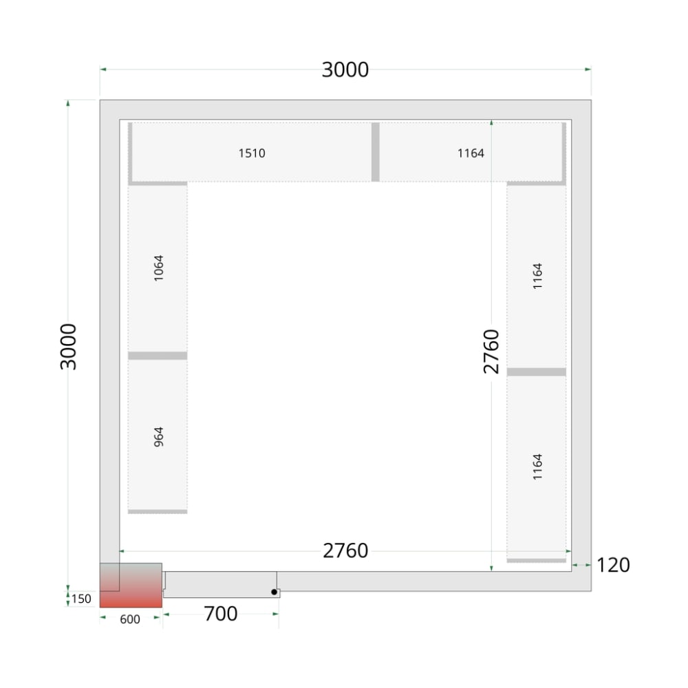 Комплект стеллажей для полок CRNF3030