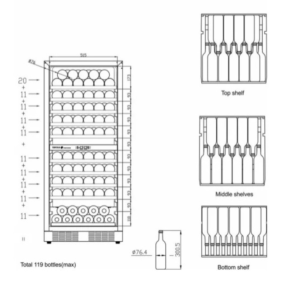 Wine cooler 250L