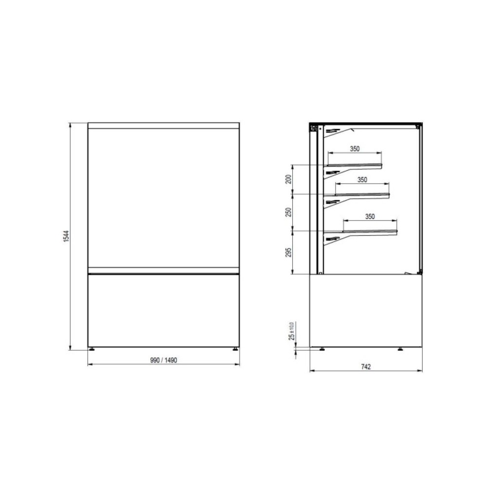 Vitrine pâtisserie PANORAMA HIGH 1500 HEOSONE