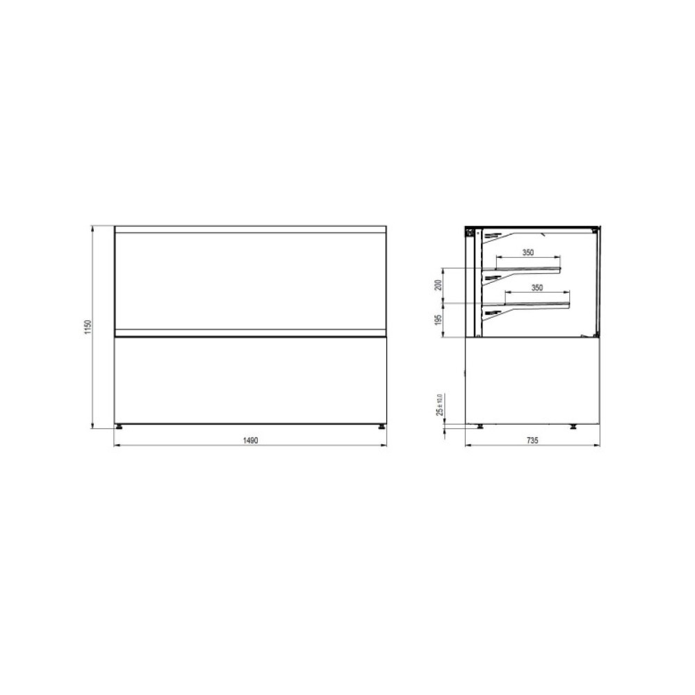 Vitrine pâtisserie PANORAMA MIDDLE 1500