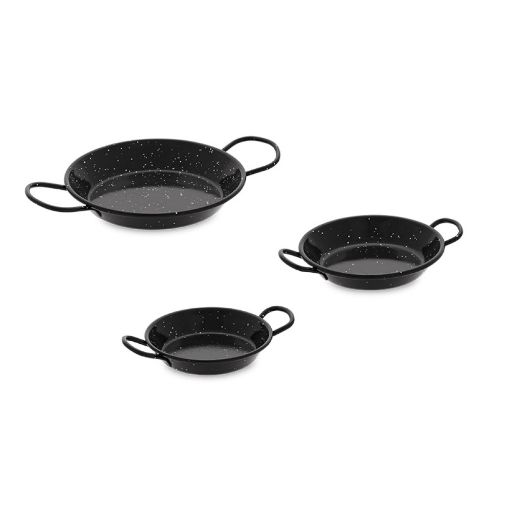 Paella pan from polished steel  80 cm