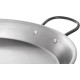 Polished steel paella pan for induction 36cm