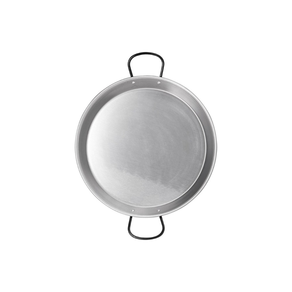 Polished steel paella pan for induction 36cm