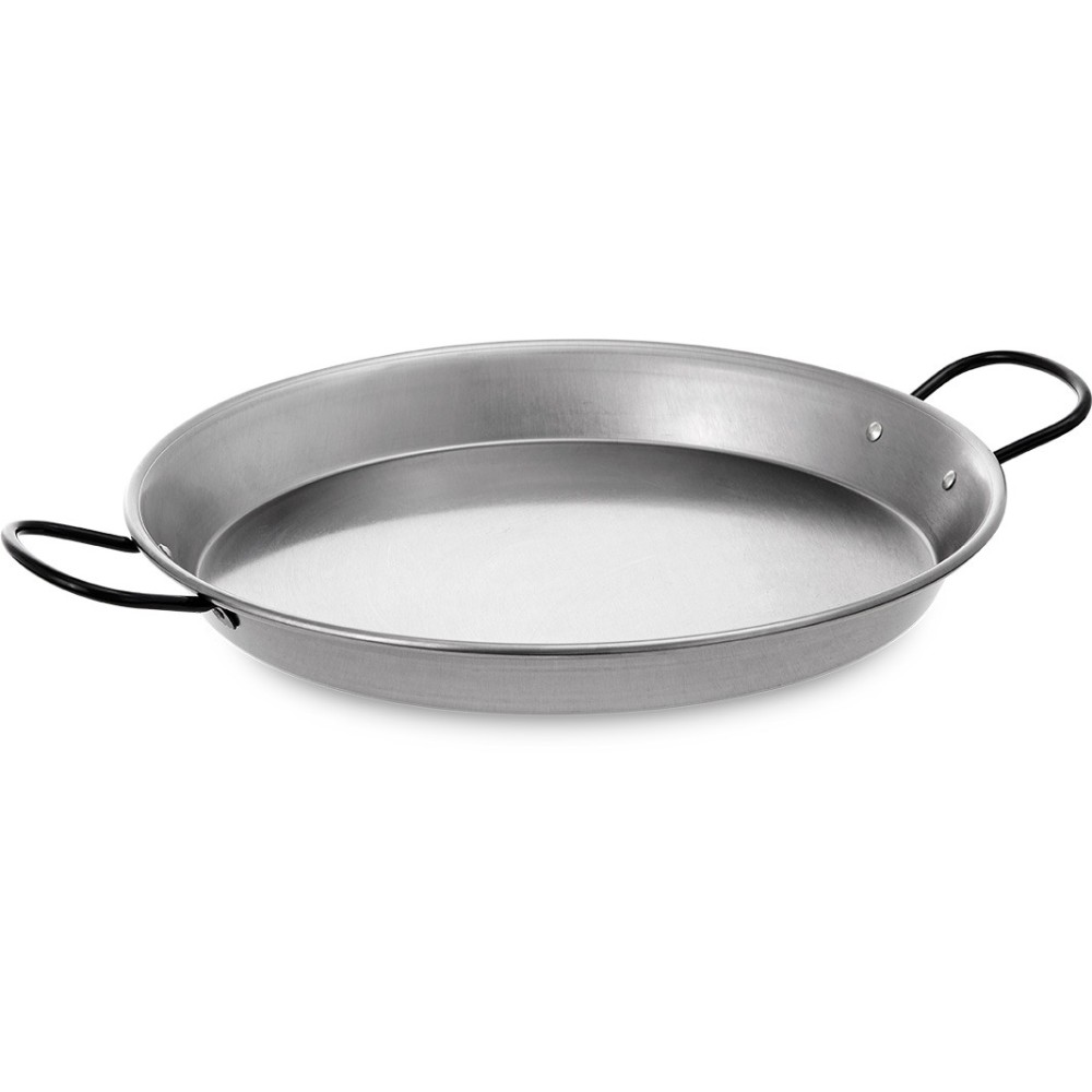 Polished steel paella pan for induction 36cm