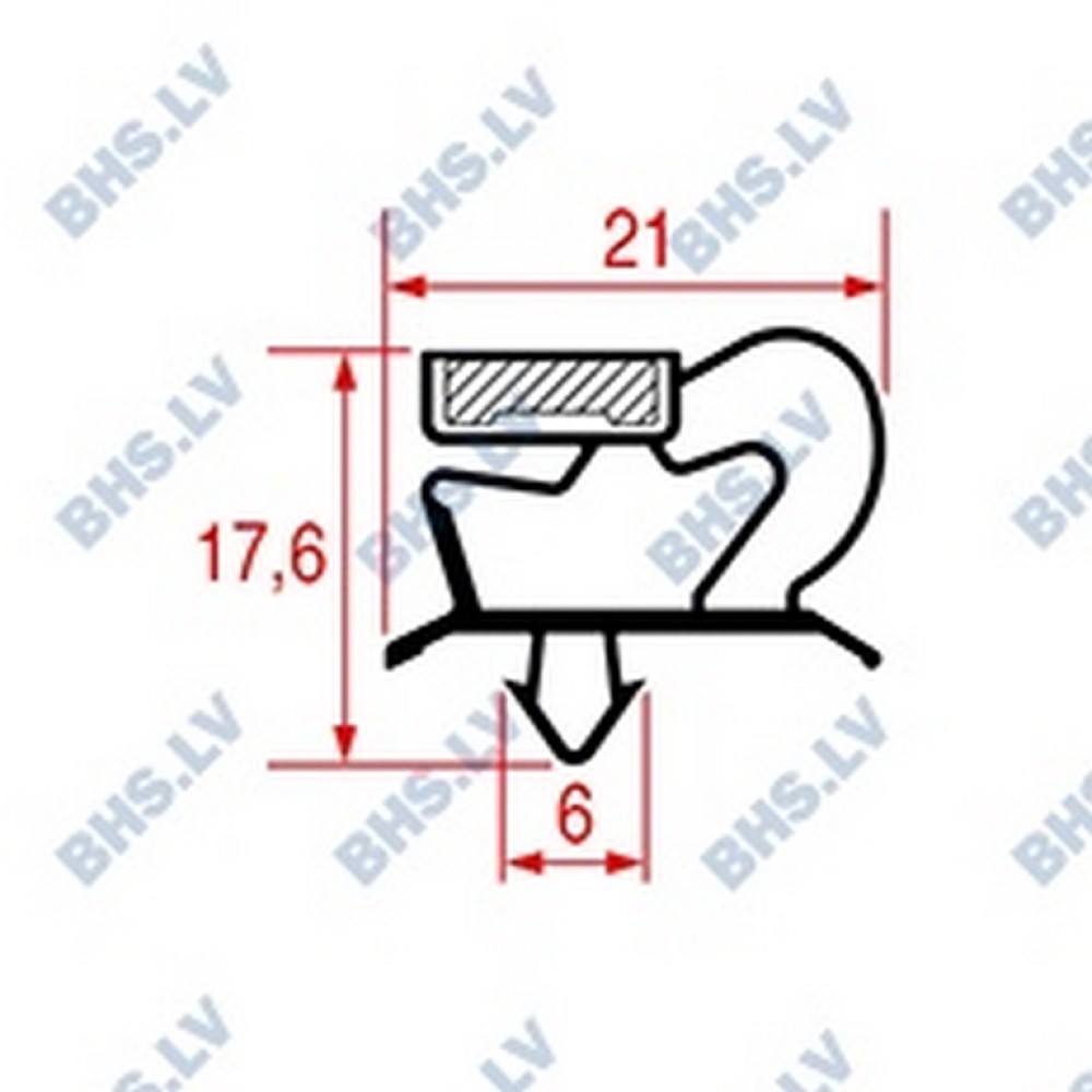 SNAP-IN DOOR GASKET 395x295 mm