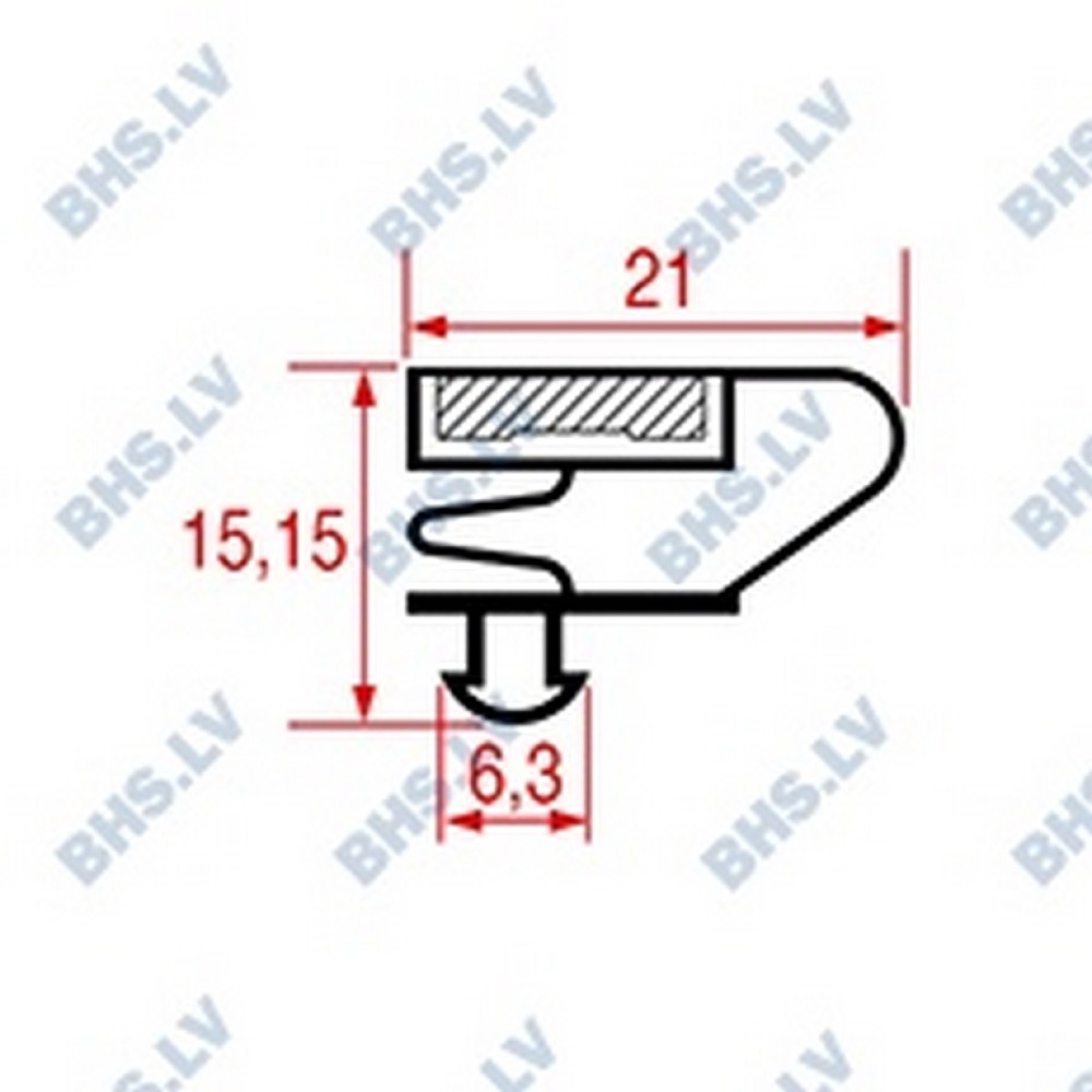 SNAP-IN GASKET L1006 LENGTH 2000 mm