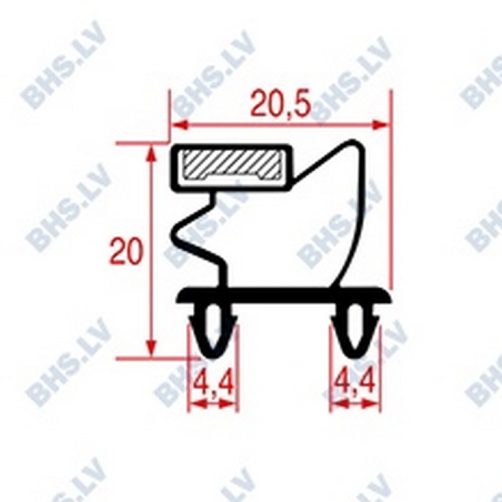 SNAP-IN DOOR GASKET 738x655 mm