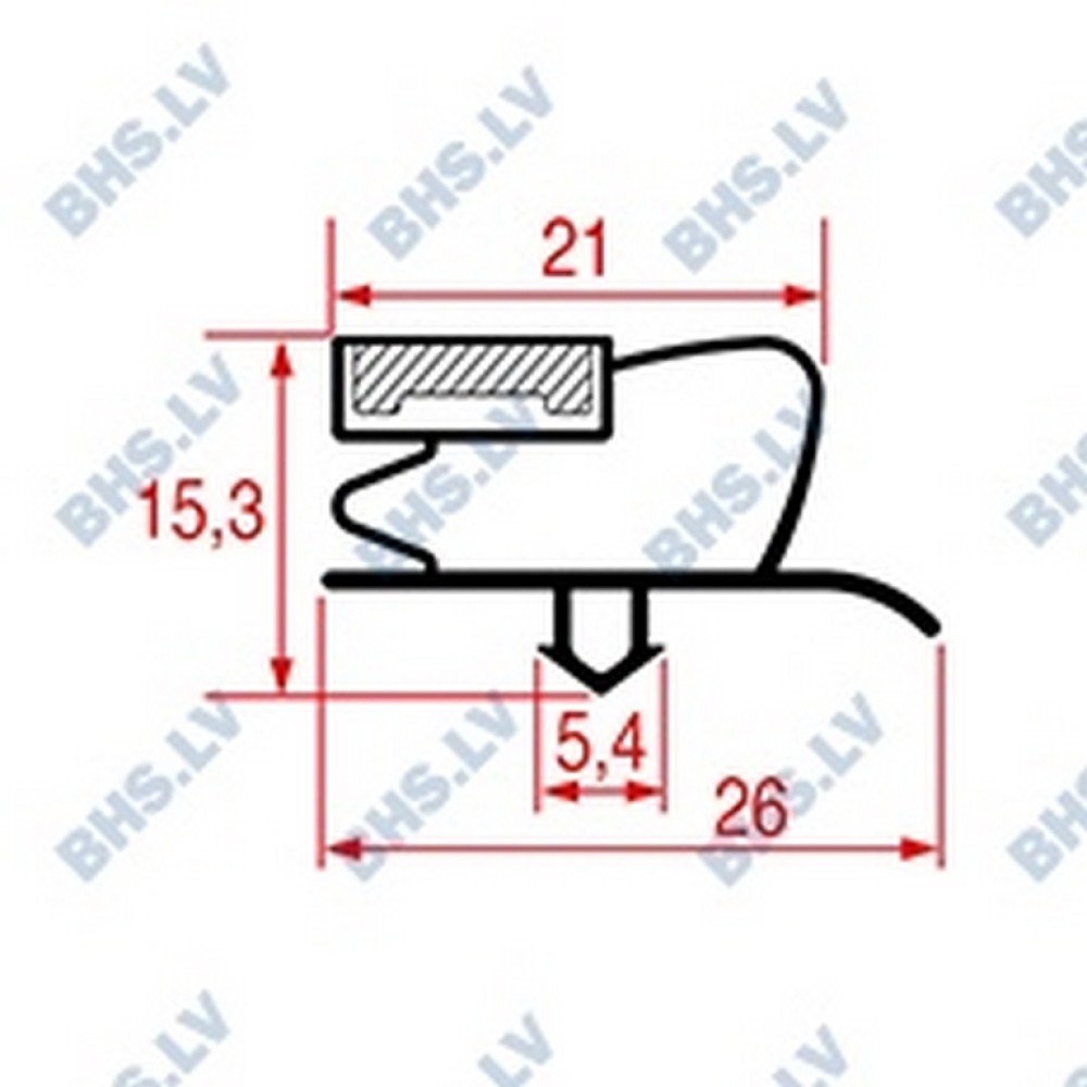 SNAP-IN GASKET L1013 LENGTH 2000 mm