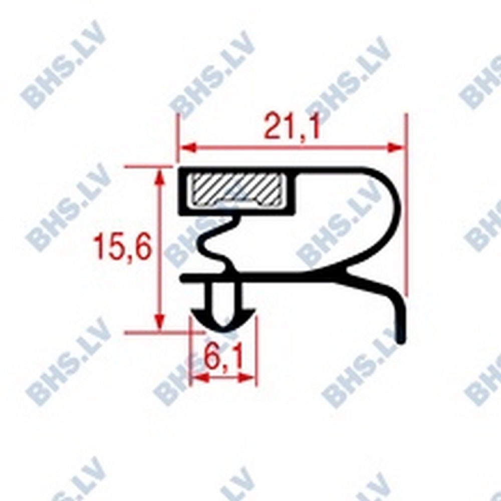 SNAP-IN GASKET L1014 LENGTH 2000 mm