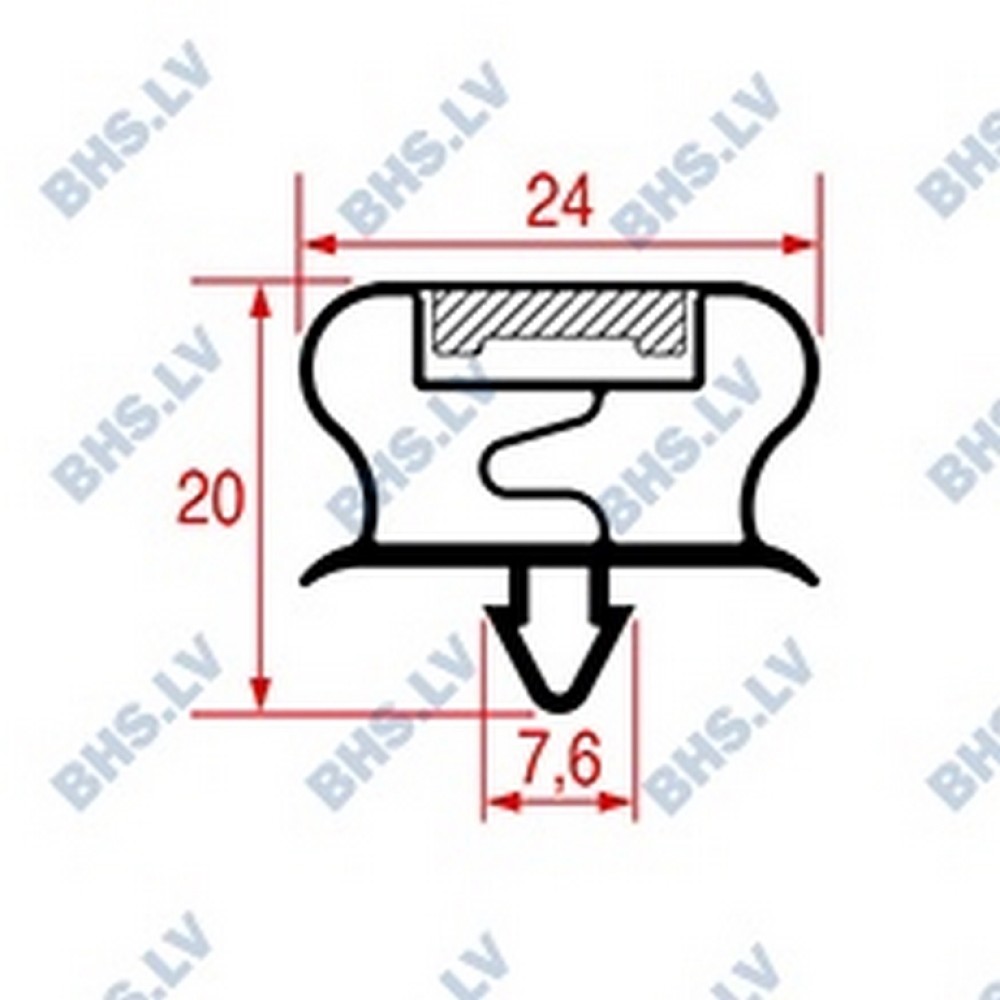 SNAP-IN GASKET L1019 LENGTH 2500 mm black