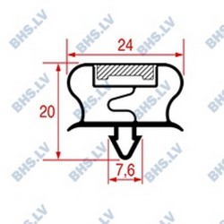 SNAP-IN GASKET L1019 LENGTH 2500 mm grey