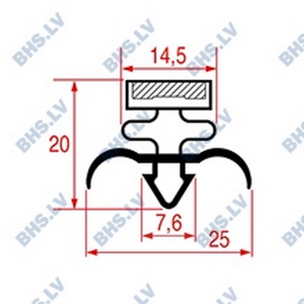 SNAP-IN GASKET L1023 LENGTH 2000 mm grey