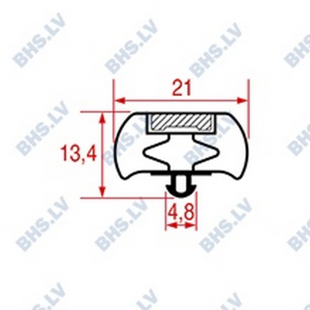 SNAP-IN GASKET L1034 LENGTH 2000 mm