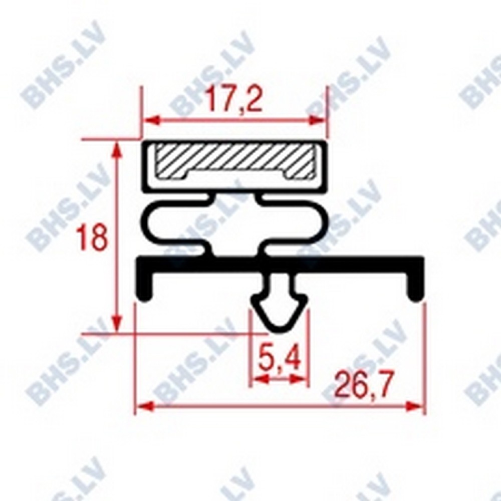 Custom Length SNAP-IN GASKET L1039 - 2500 mm Custom Length SNAP-IN GASKET L1039 - 2500 mm