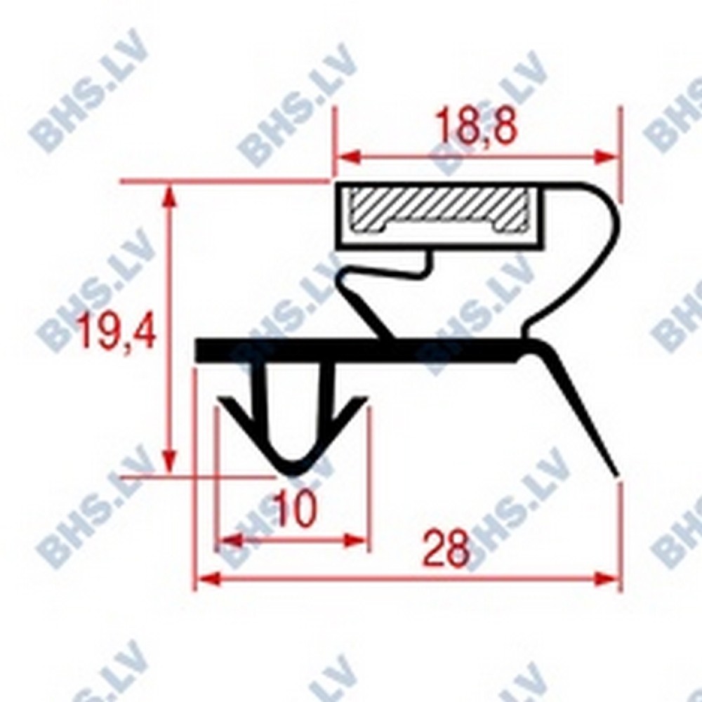 Joint Snap-In 1054 - 2000 mm en Couleur Noire Joint Snap-In 1054 - 2000 mm en Couleur Noire