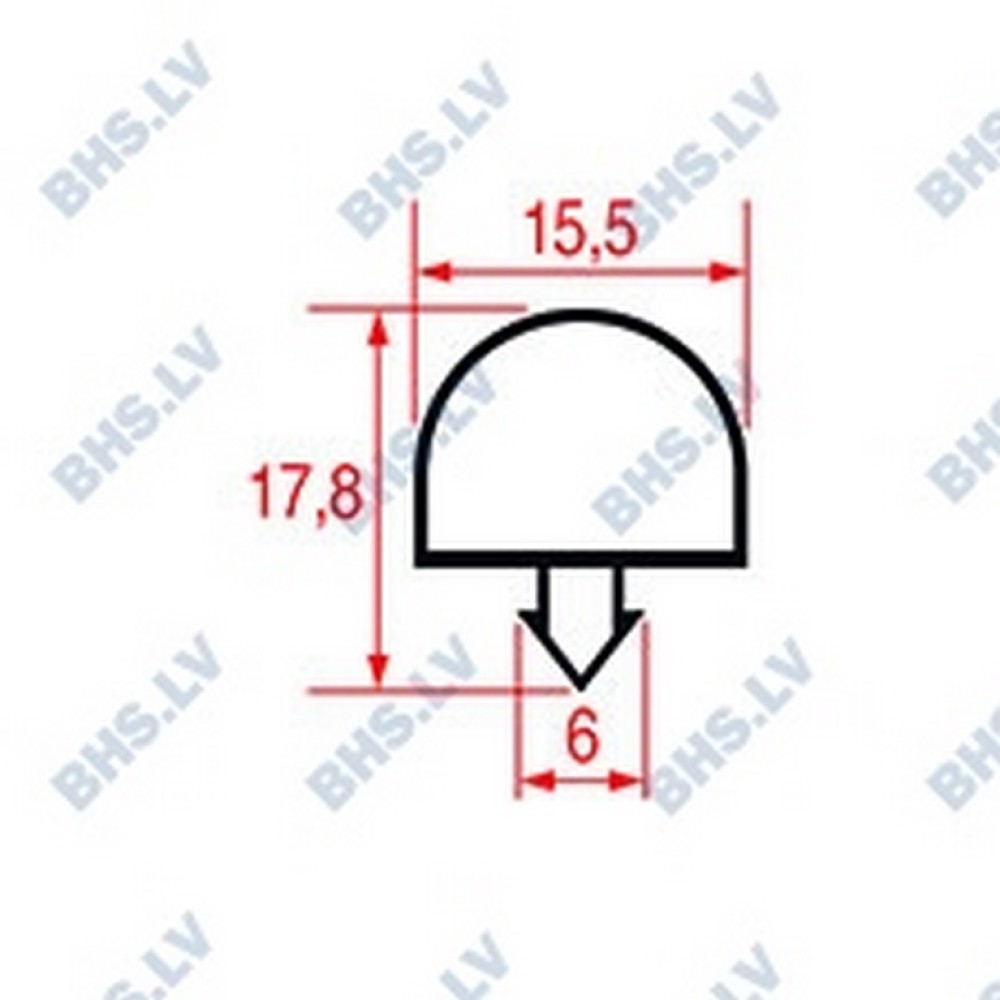 SNAP-IN GASKET L1064 LENGTH 2300 mm