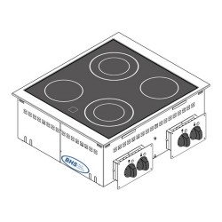 Drop-in keramiskā plīts DPCC70E0 8.6 kW