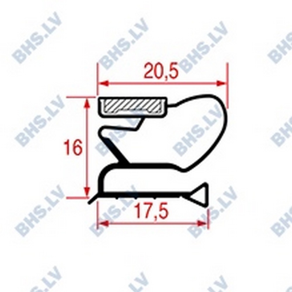 MIDDLE EDGED GASKET L2007 LENGTH 2000 mm