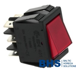 CHANGEOVER SWITCH 2 POLE RED 16A 250V