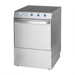 Universal dishwasher with rinse booster and drainage pump