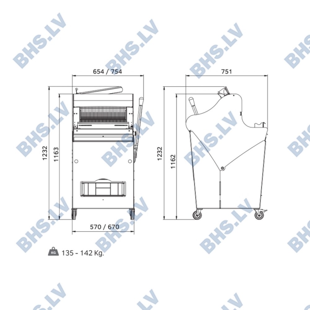 Bread slicer with base MG-C52-S