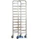 Reinforced trolley for 10 trays with stainless side panels