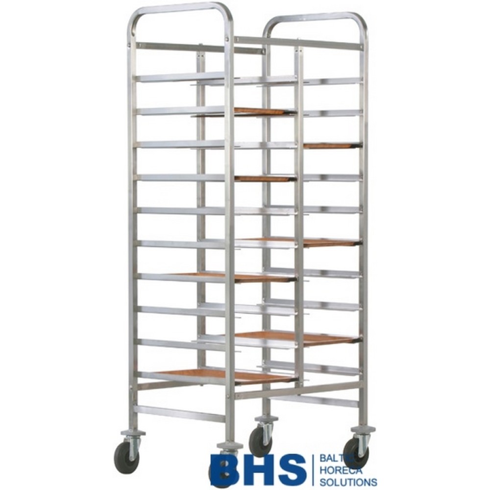 Reinforced trolley for 20 trays with side panels