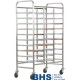 Reinforced trolley for 30 trays with stainless side panels