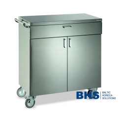 STAINLESS STEEL WAITERS STATION ON CASTORS POLAR2B